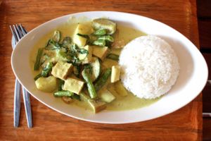 Green curry at Lin's Cafe in Savannakhet