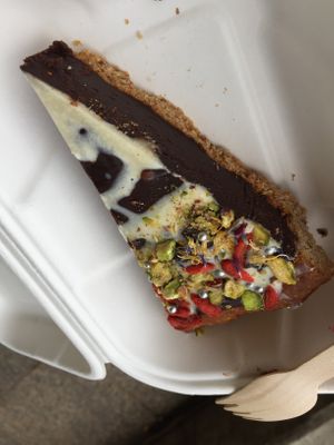 My chocolaty cake at Veggie Garden in Prague