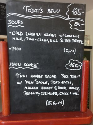 daily menu  at Veggie Garden in Prague