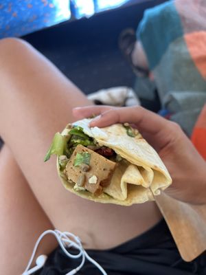 Seitan wrap with way too big chunks of seitan 😩  at Veggie Garden in Prague