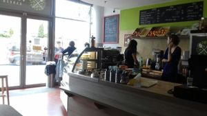 inside the restaurant    at Veggie Garden in Prague