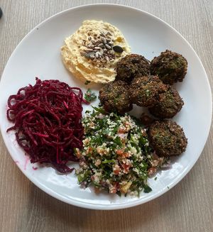 Falafel plate  at Veggie Garden in Prague