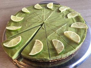 Lime-mint raw cake at Veggie Garden in Prague