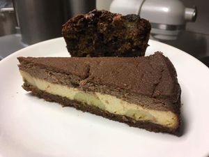 Chocolate banana cheesecake  at Veggie Garden in Prague