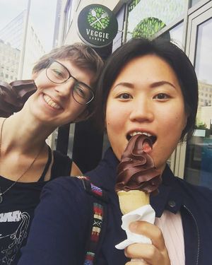 Best v chocolate ice cream OMG! at Veggie Garden in Prague