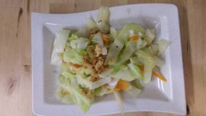 white cabbage side dish  at Jadeite Vegetarian in Central Singapore
