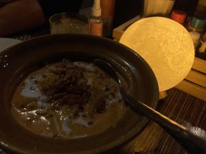 Massaman with mock meat lamb from mushrooms  at Rice Paddy in Koh Yao Noi