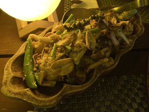 Chicken with garlic and black pepper  at Rice Paddy in Koh Yao Noi