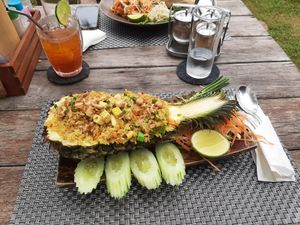 Vegan pineapple fried rice with tofu at Rice Paddy in Koh Yao Noi