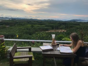 The view from our table at Rice Paddy in Koh Yao Noi