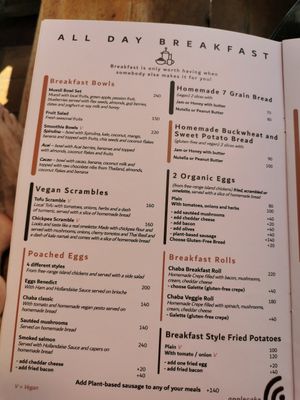 Menu at Chaba Cafe and Gallery in Koh Yao Noi