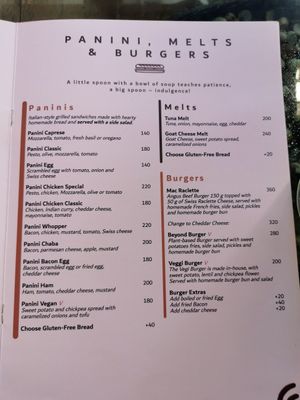 Menum at Chaba Cafe and Gallery in Koh Yao Noi