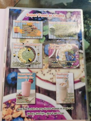 Menu at Chaba Cafe and Gallery in Koh Yao Noi