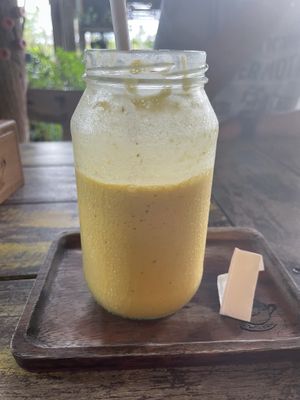 Turmeric mango coconut cleanser  at Chaba Cafe and Gallery in Koh Yao Noi