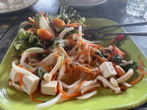 Glass noodle salads with veggies and tofu  at Chaba Cafe and Gallery in Koh Yao Noi