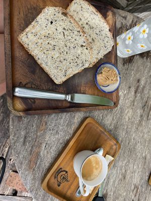 Homemade glutenfree bread w pb   at Chaba Cafe and Gallery in Koh Yao Noi