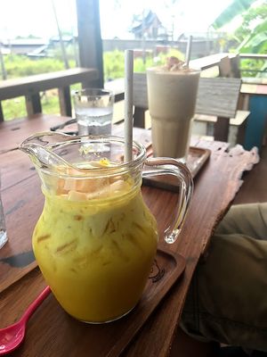 Iced golden milk at Chaba Cafe and Gallery in Koh Yao Noi