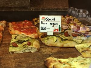 I went passed there again today, and they a 'Special Pizza Vegan' for 100 baht per slice. It was really good. at Pizza Pala Romana in Bangkok