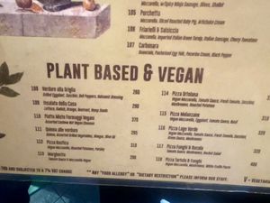 Vegan options  at Pizza Pala Romana in Bangkok