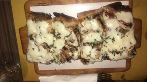 Vegan mozzarella pizza with mushrooms!  at Pizza Pala Romana in Bangkok