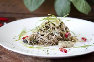 BLACK BEAN SPAGHETTINI
Wild mushrooms, nori, pine nuts, chilli, parsley
Vegan cream and white wine sauce
Vegan & Gluten Free at The Dandylion Bondi in Bondi