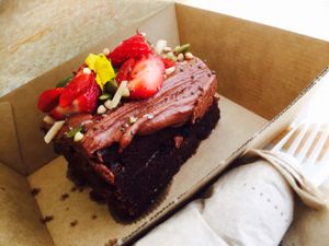 vegan chocolate cake at Urban Projuice in Albert Park