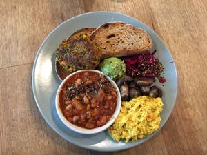 Vegan big breakfast  at Urban Projuice in Albert Park