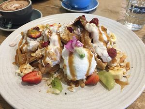 waffles at Urban Projuice in Albert Park