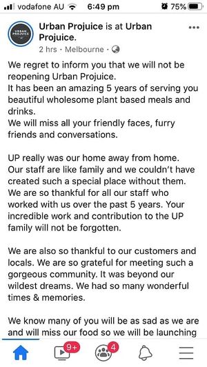 They’ve closed down at Urban Projuice in Albert Park