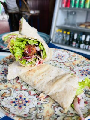 Wrap with falafel  at Istanbul in Paraty