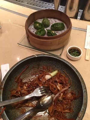 18 monk noodles (sorry about eating them before taking the pic) and forest of jade dumplings at China Poblano in Las Vegas