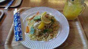 soymeat udon at Sekai Cafe - Asakusa in Tokyo