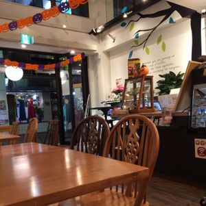 Decorated for Halloween  at Sekai Cafe - Asakusa in Tokyo