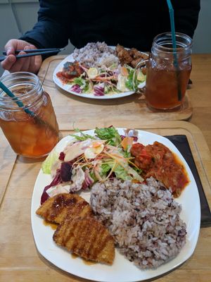 Soy Cutlets & Karaage! at Sekai Cafe - Asakusa in Tokyo