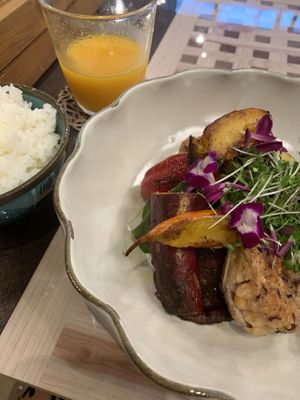 Rice and beans  at Sekai Cafe - Asakusa in Tokyo