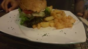 Veggie burger at Veggie Homemade Aurra Ammie in Pak Chong