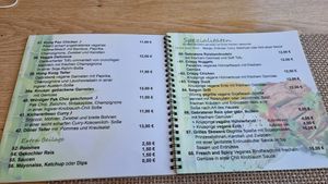 Part of menu at Veggie Delicious in Bielefeld