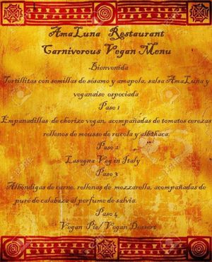 CARNIVOROUS VEGAN MENU at Amaluna Restaurant & Lab in Punta Cana