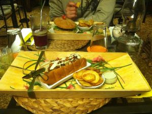 Hot dog and hamburger at Amaluna Restaurant & Lab in Punta Cana