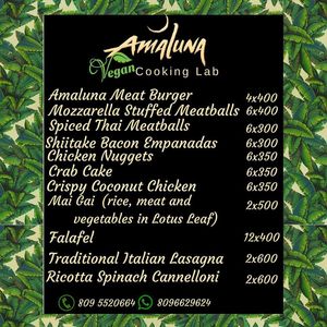 FROZEN PRODUCTS MENU at Amaluna Restaurant & Lab in Punta Cana