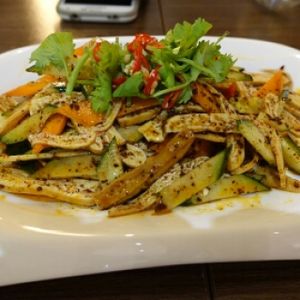 appetizer spicy bean curd - nice!  at ComBi Cafe in East Singapore