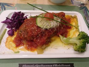 Seitan Schnitzel at Yerbabuena - Bordadores in Madrid
