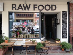 from outside at Gracias Madre Raw Food in Hamburg