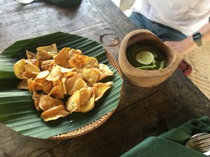 baba ganoush with sweet potato  at AA Juicery Cafe in Ubud