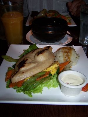 mock chicken. Ugh. (2010) at Vegetarian's Paradise 2 in New York City
