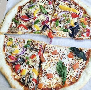 Hand made vegan pizza at Norwich Vegans in Norwich