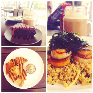 Chocolate cake, vegan scallops, mushroom paté at SUSI in Metro Manila