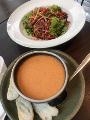 Gazpacho and salad  at SUSI in Metro Manila