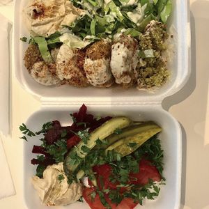 Falafel bowl with upgrade at Super Falafel - Balcescu in Bucharest