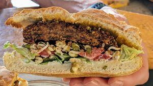 Bean burger at Gugar in Valletta